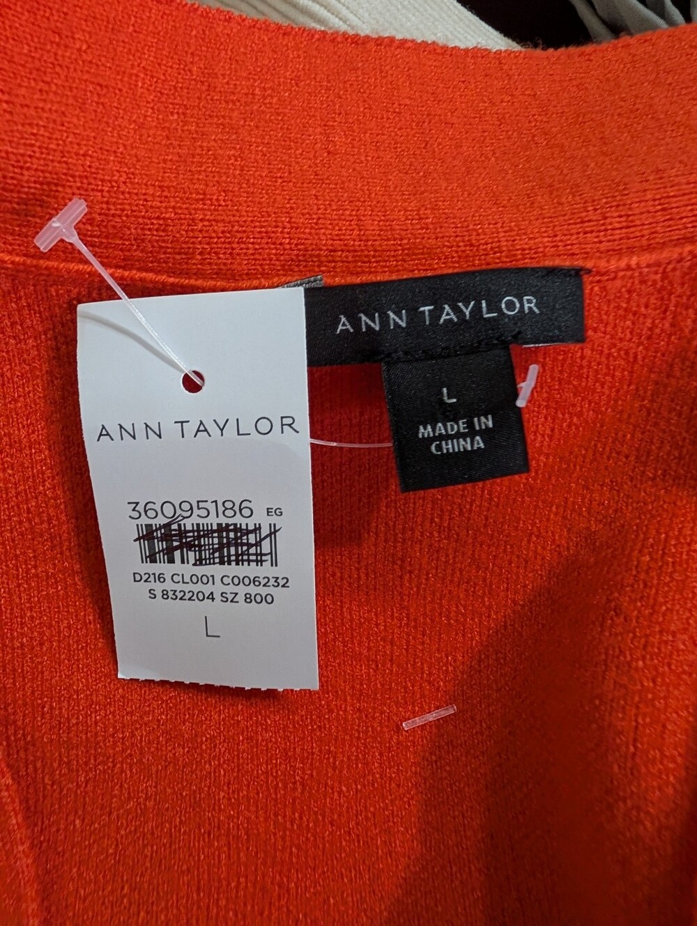Ann Taylor Longline Sweater Dress Cardigan NWT Red - Orange Button Front SzLarge - Picture 8 of 10